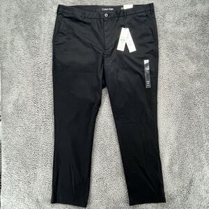 Calvin Klein Mens 40x30 Infinite Flex Waist Slim Fit Performance Black Pants NWT